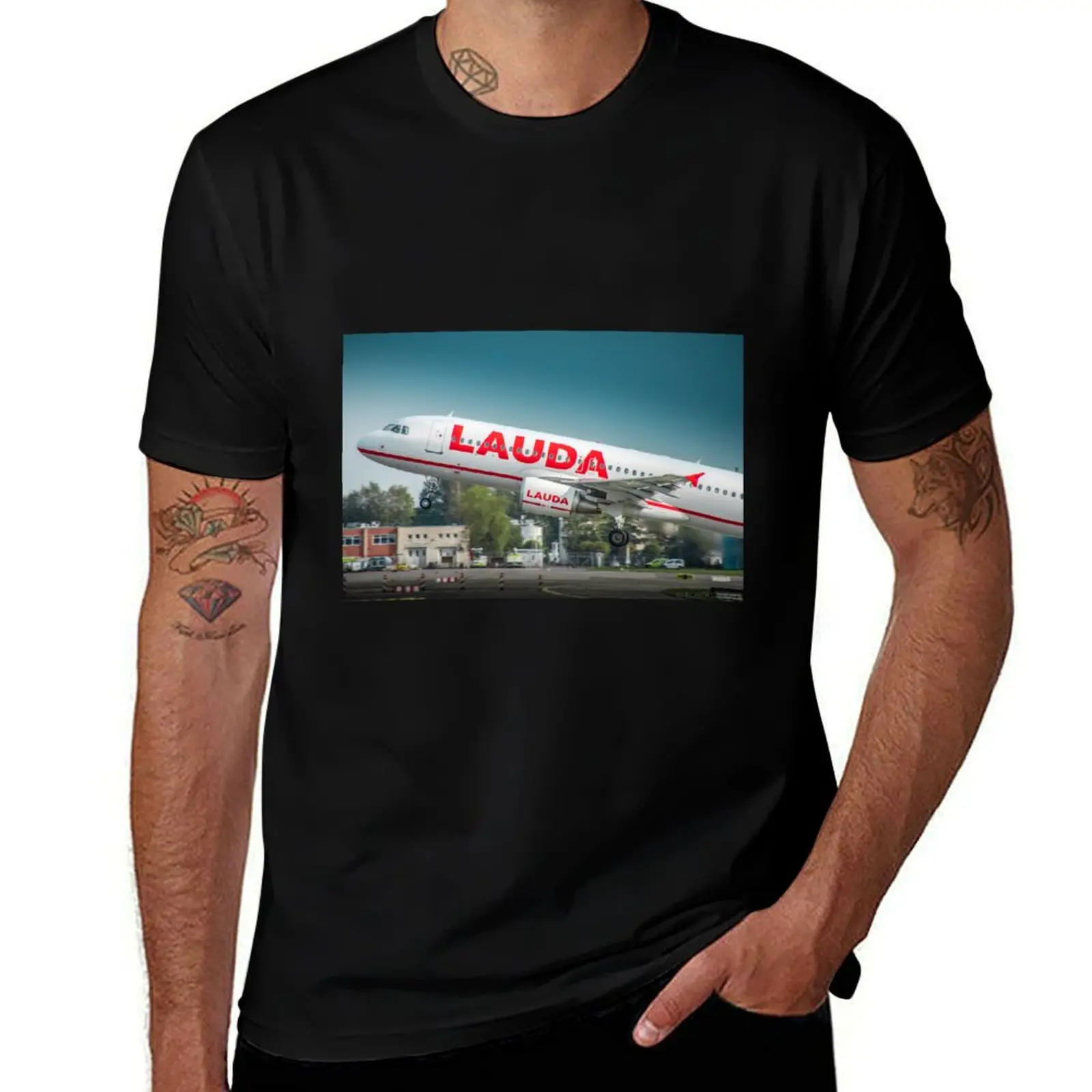 LAUDA A320 T-Shirt Big and Tall Crew Neck Tee T-Shirt