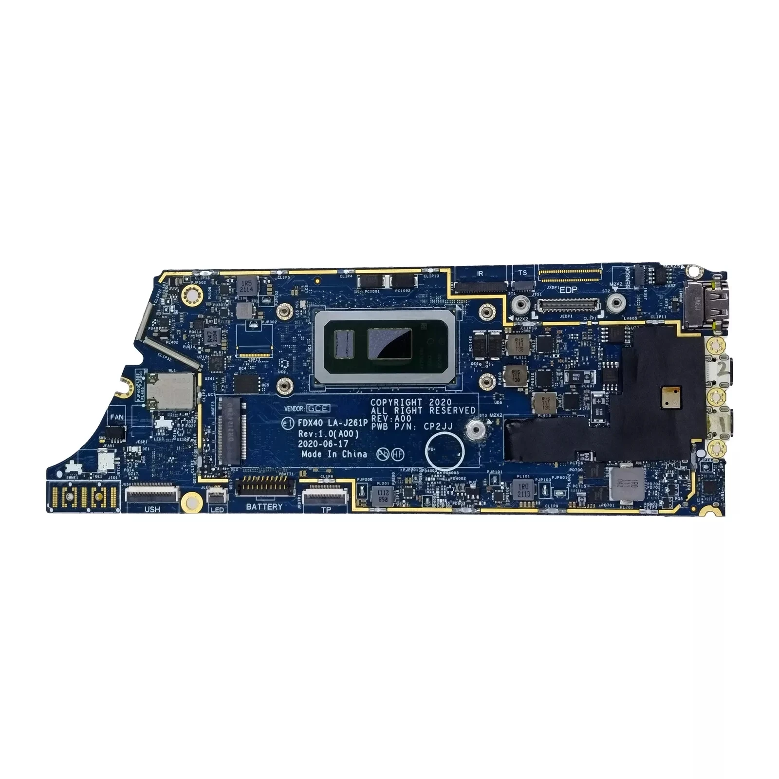 

0YKPPF For Latitude 7410 Motherboard LA-J261P SRGKV i7-10610U 16GB AX201D2W