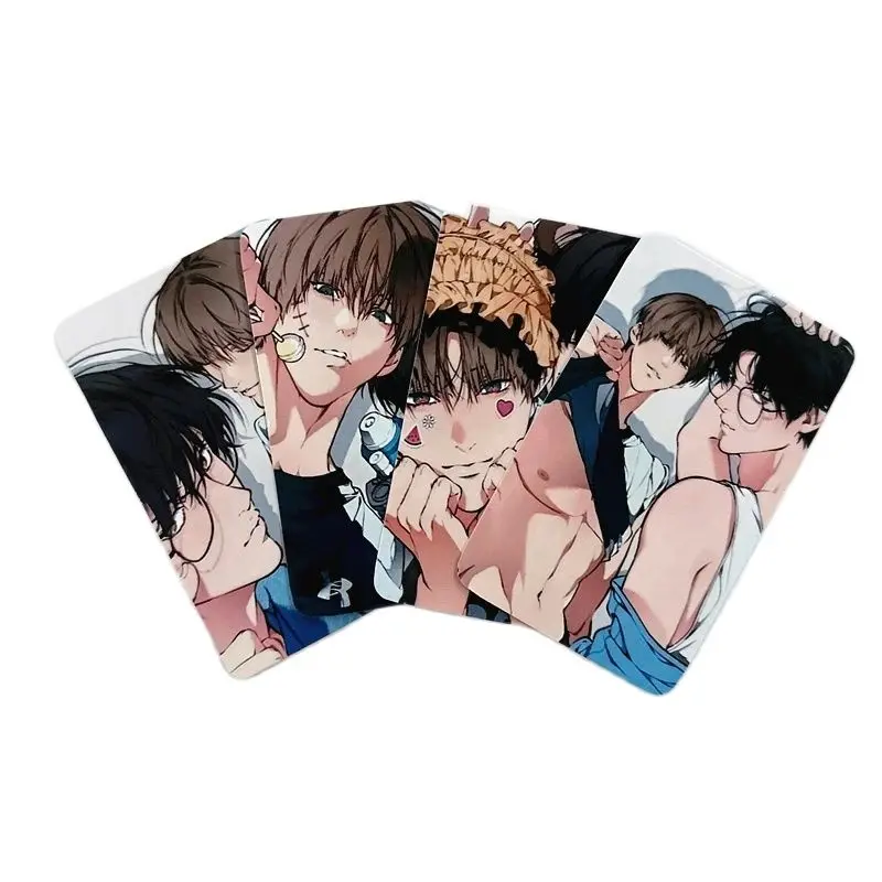 4 Pcs/Set Korean Manga Lost In The Cloud Lomo Card Baek Cirrus, Yeon Skylar Comic Characters 3 Inches Photocards Fans Gift