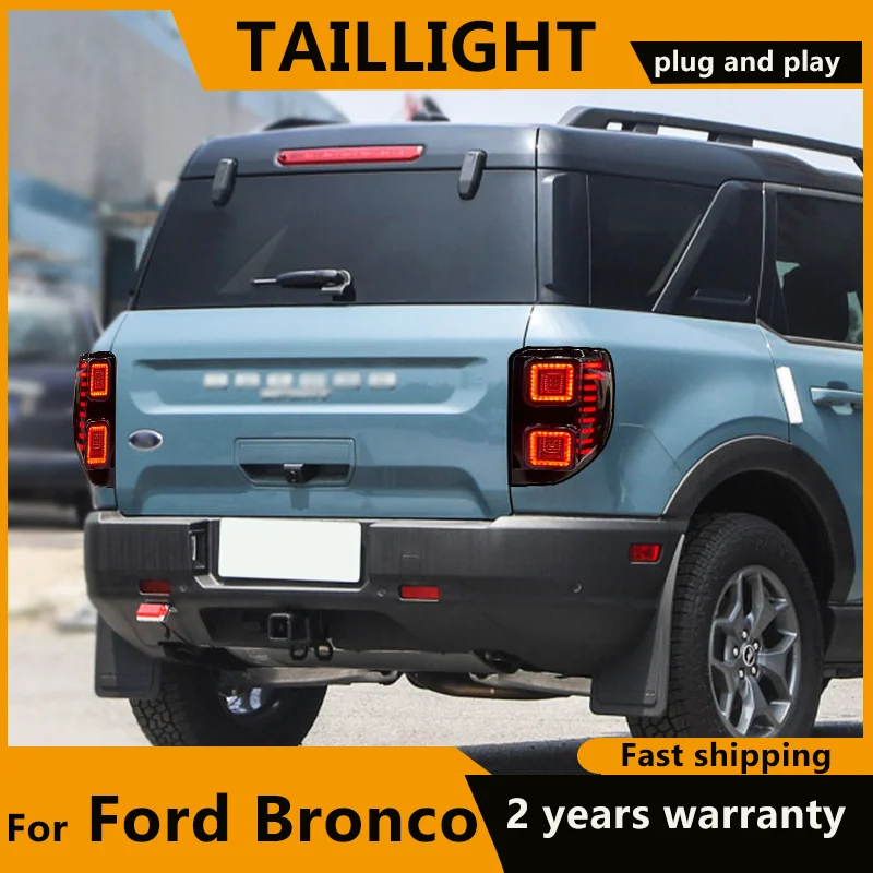 FULL LED Tail Lights for Ford Bronco Sport Taillights 2020 2021 2022 2023 Start-up Animation Sequential Rear Lamps Car Assembly