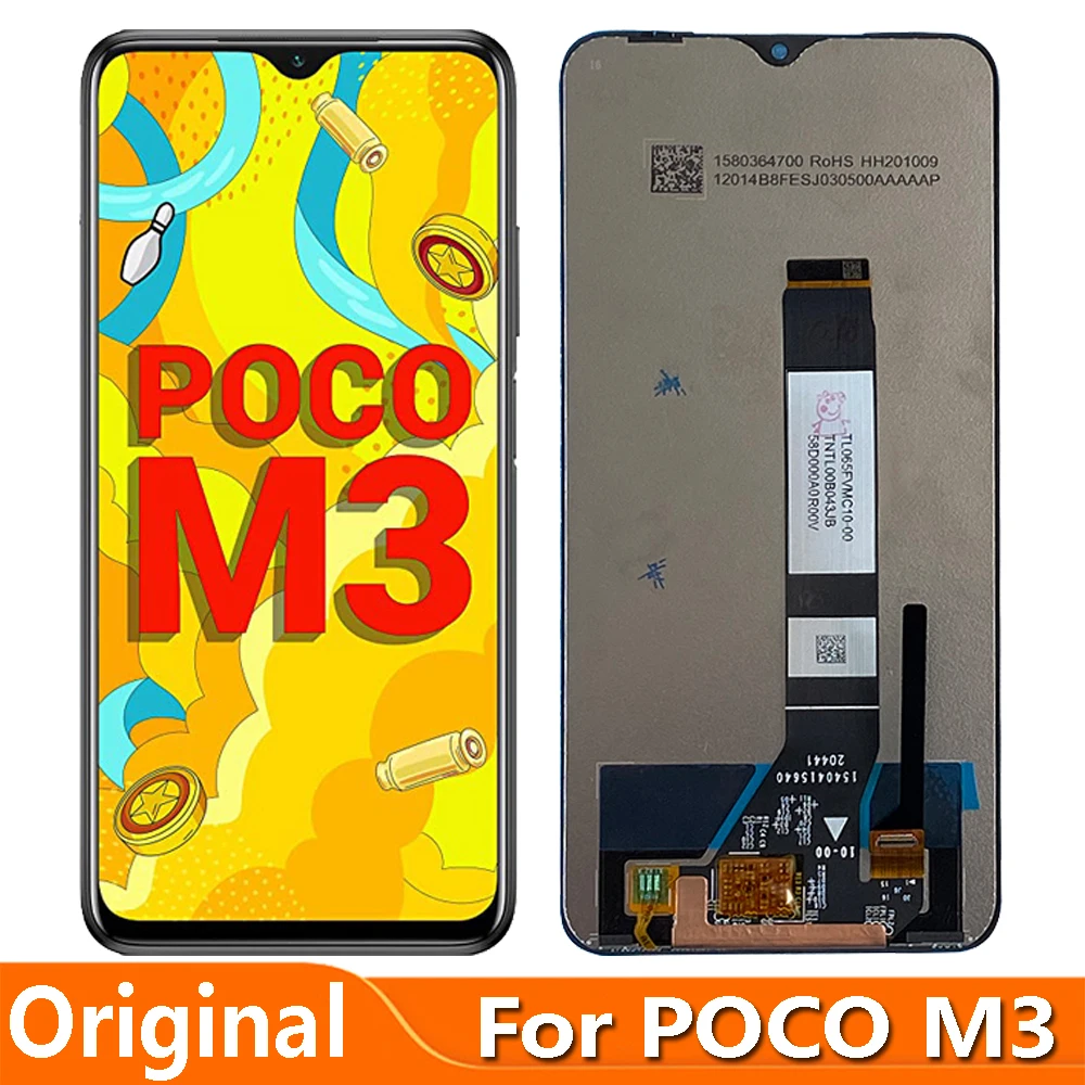 

Оригинальный ЖК-дисплей 6,53 дюйма для Xiaomi Poco M3, сенсорный экран, дигитайзер M2010J19CG M2010J19CT, ЖК-дисплей для PocoM3 ProLCDReplace