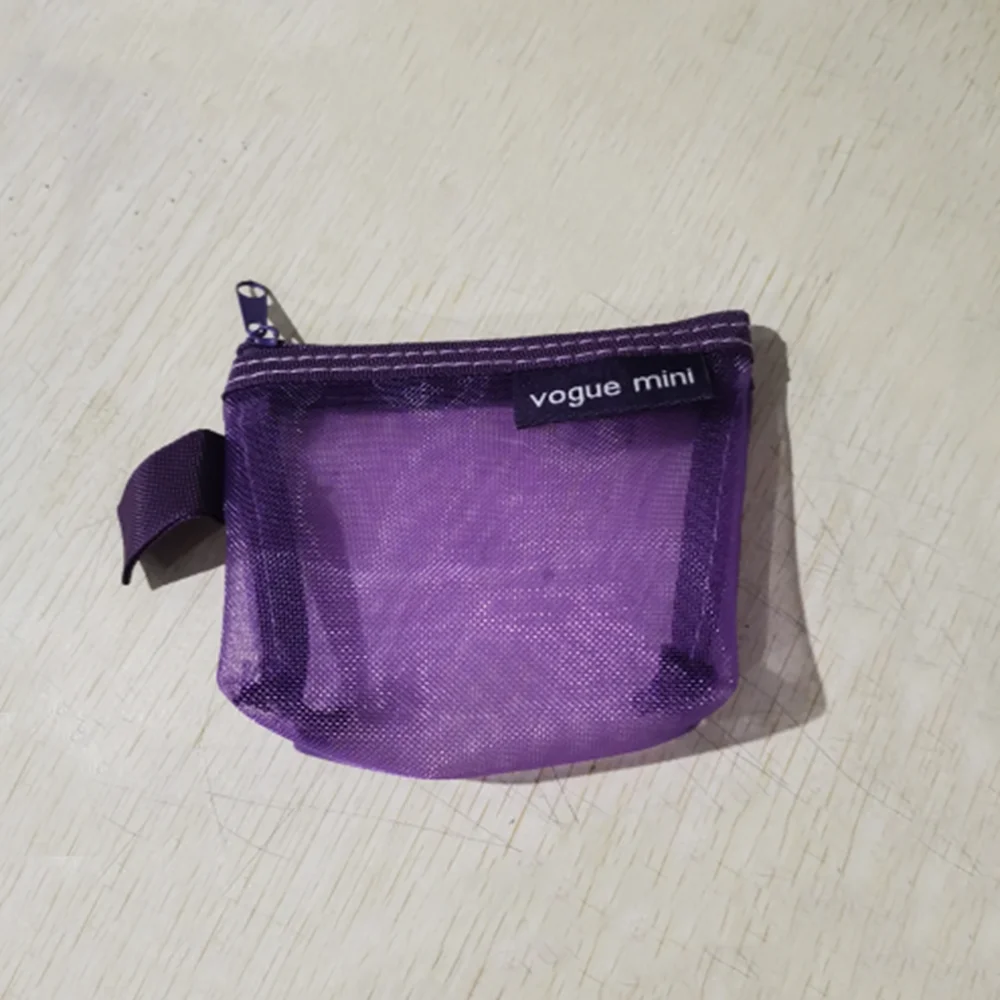 

Portable Nylon Transparent Mesh Storage Bag Lipstick Bag Makeup Bag Mini Coin Purse Coin Bag ID Card Holder Cosmetic Bag Women