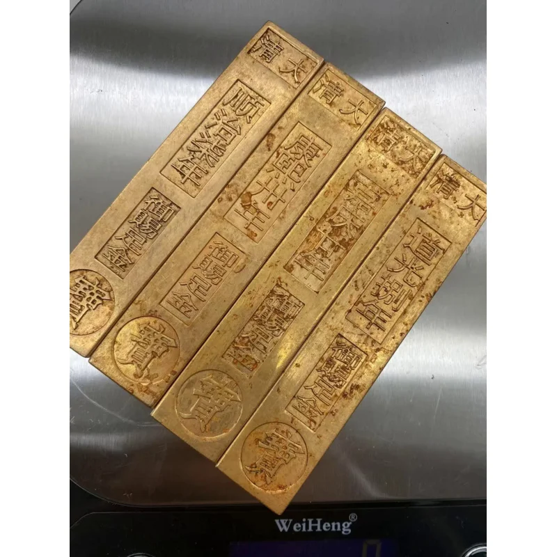 

china Random send Collection rotundity Qing dynasty statue golden bar gold bullion ingot Family decoration metal crafts