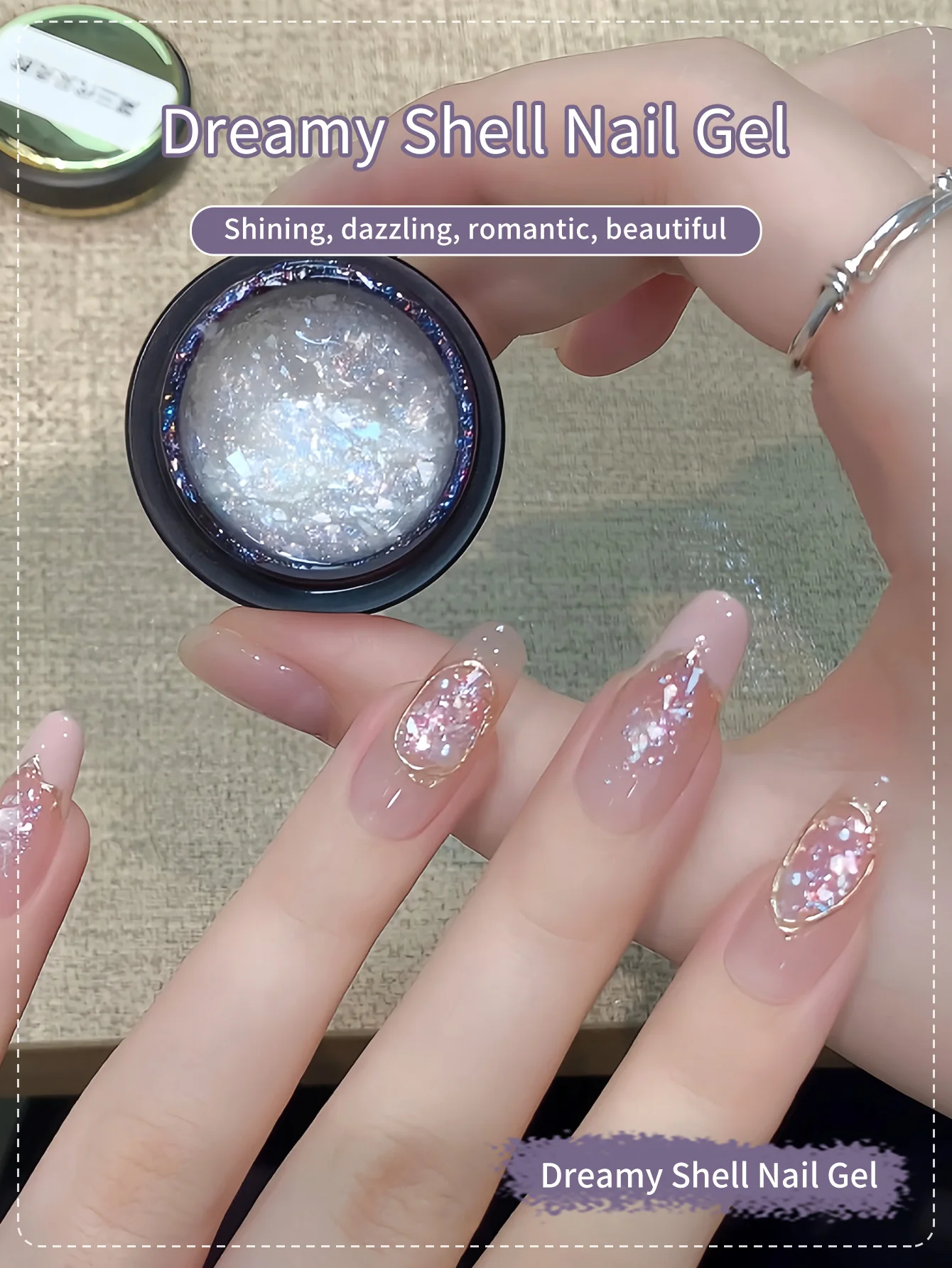 5ml Frammenti di conchiglia Traslucido Gel riflettente Smalto per unghie Glitter riflettenti Semi permanente Soak Off Gel UV Smalto per unghie