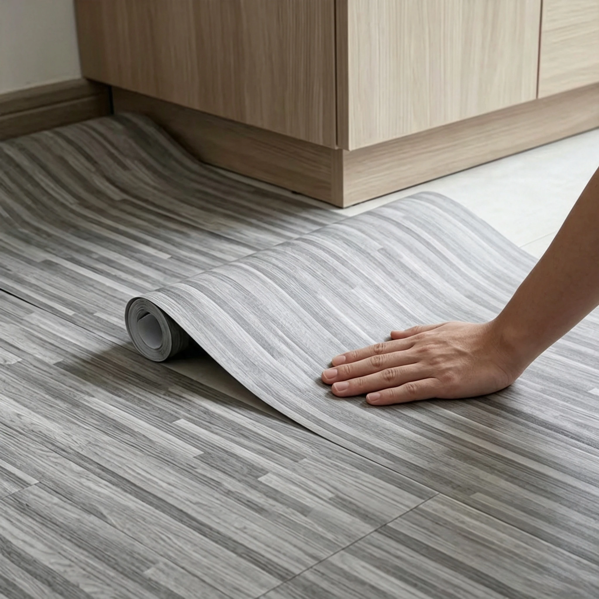 Wood Grain Self-Adhesive Floor Sticker Removable Floor Sticker Peel And Stick Instantly Waterproof And Moisture-Proof Sticker.