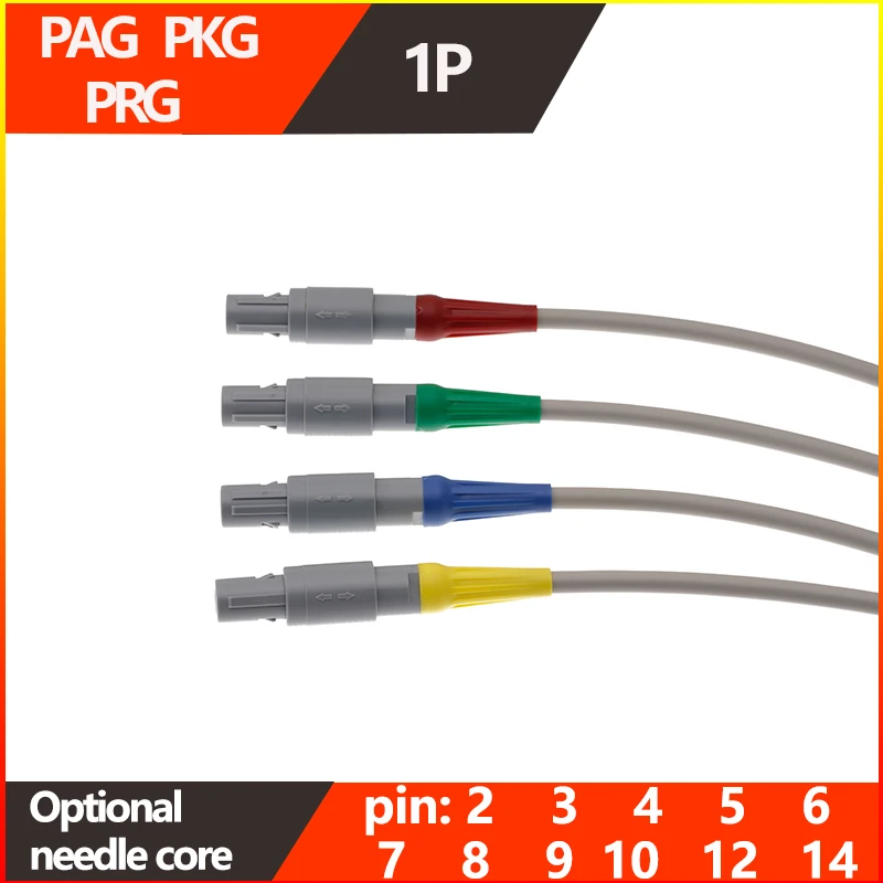 PAG PAA PAB PAC 1P 2 3 4 5 6 7 8 9 10 14Pin Medical Plastic Round Male Plug Cable Assemble Connector 0 40 60 80 Degree Two Key