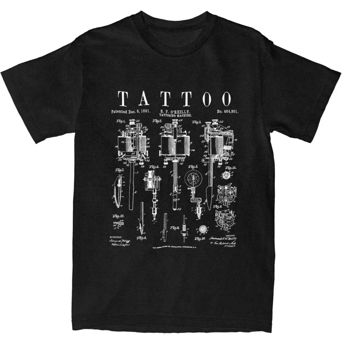 Tattoo Artist Drawing Apparel T-Shirts Men Women Tattooing Machine Tools Novelty Cotton Graphic Printed Clothing