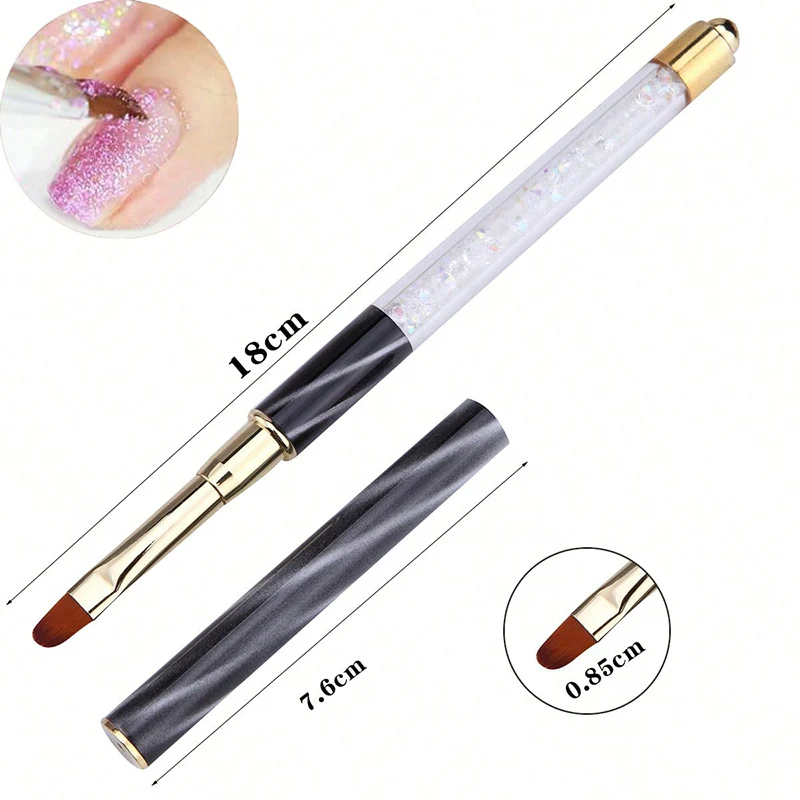 1PC Acrylic Carving Brush Nail Art Rhinestone Handle UV Gel Extension Liner Grids DIY Design Drawing Liner Pen Manicure Tool