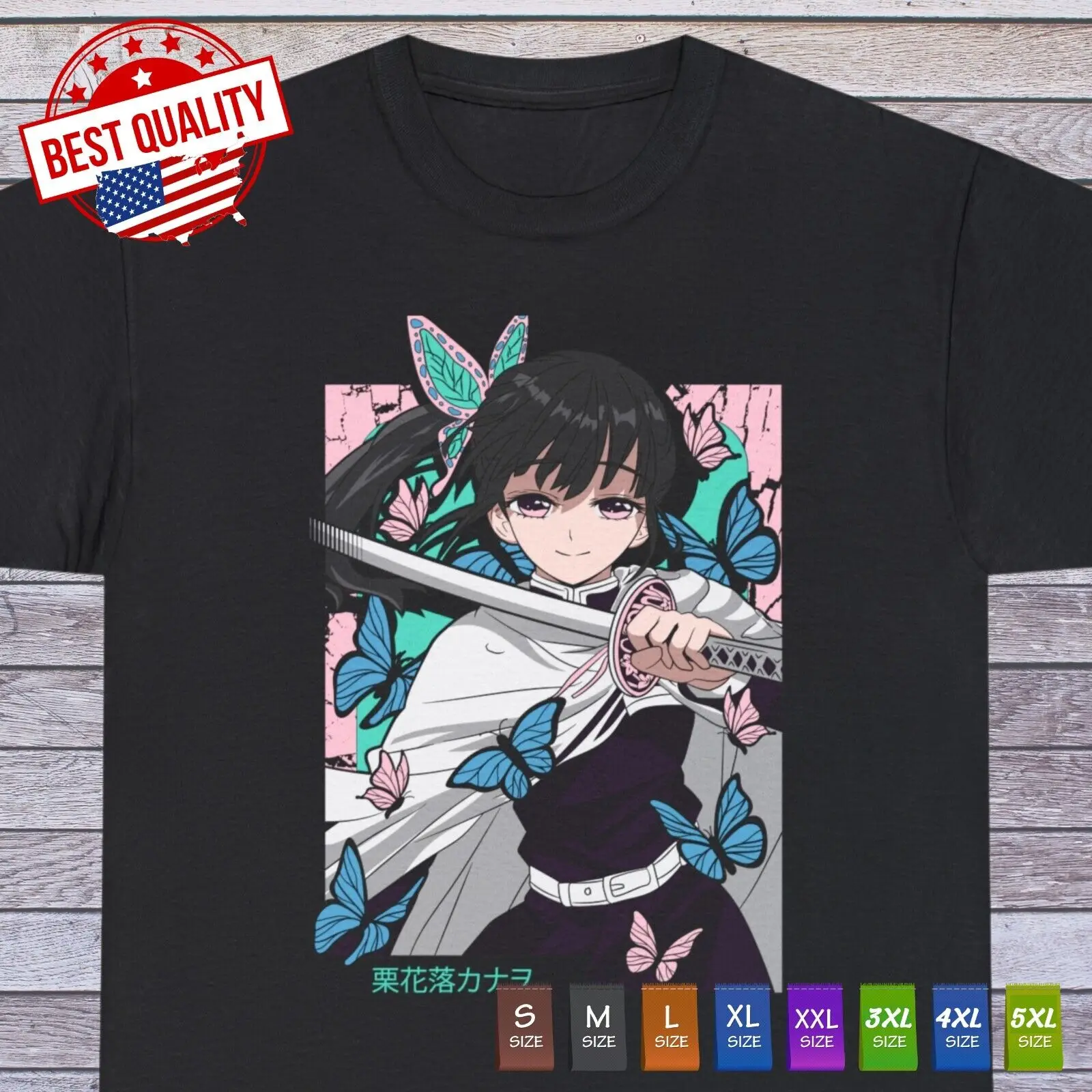 Kanao Tsuyuri Waifu Girl T Shirt, Demon Slayer KNY Japanese Manga Anime Clothing