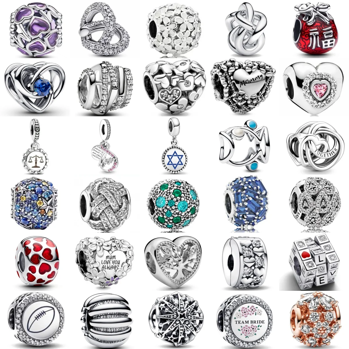 Hollow out shiny 925 silver snowflake love tree charm fitting bead suitable for original bracelet DIY women's exquisite jewelry
