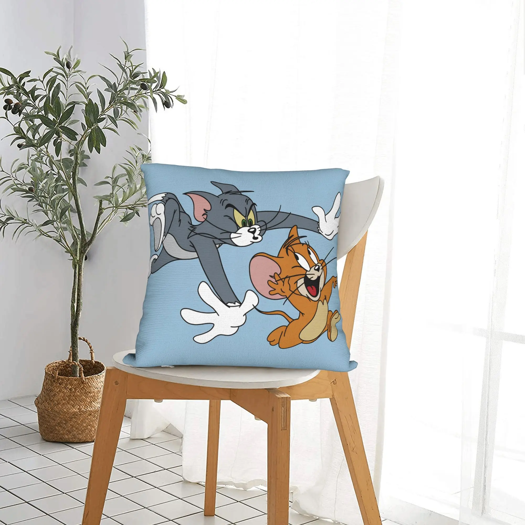 Pillow Case Good Friends Jerrys and Toms Soft  Pillow Cover For Living Room Bed Chair Funny Pillowcases view 5