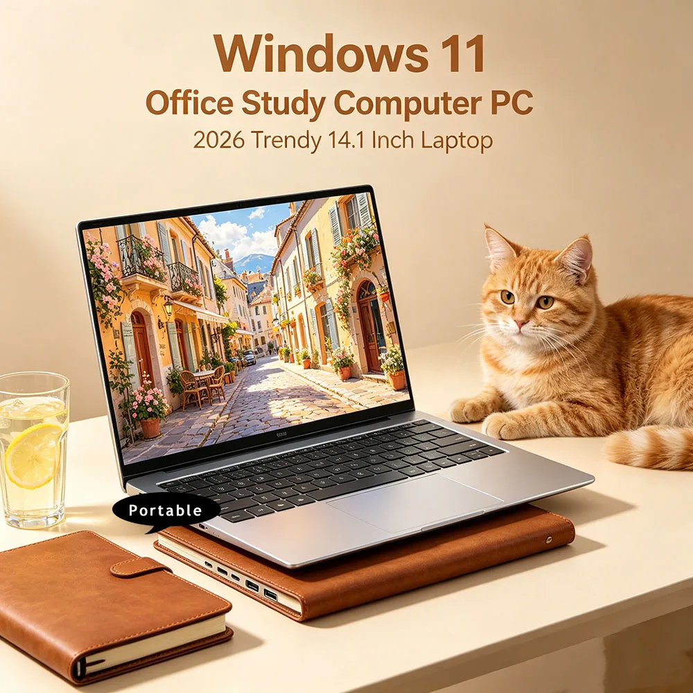 14,1-дюймовый ультратонкий бизнес-ноутбук Intel с Windows 11, 16 ГБ/32 ГБ DDR4 ОЗУ, 2 ТБ SSD, портативный офисный ПК, новинка 2026 года, Core i9-9900