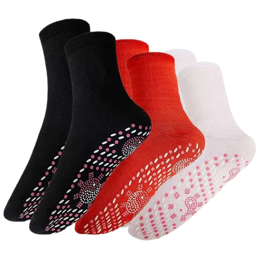 3 Pairs Women's Socks Heating Thermal Circulation Self Convenient Heated Supply Massage Daily Use Comfortable Miss