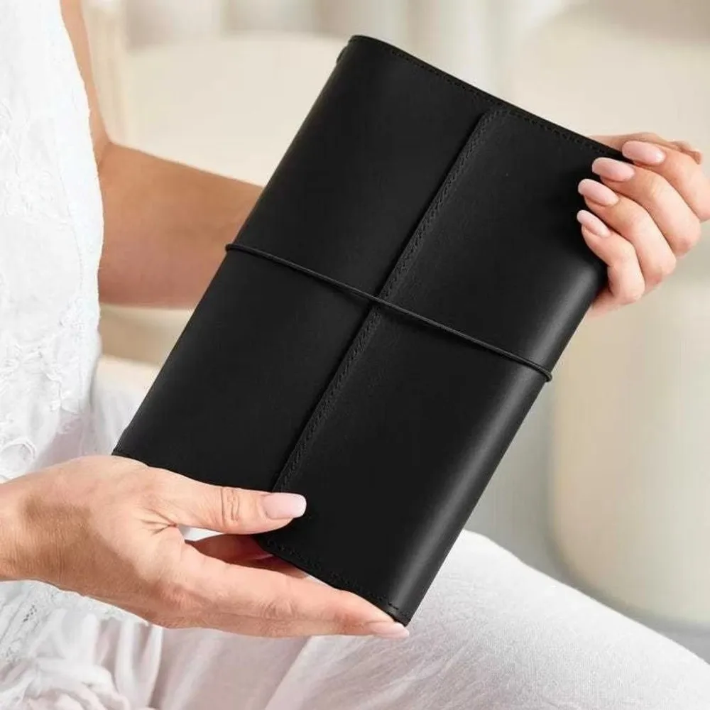 Refillable Notebook Organizer Compact Crazy Horse Leather Notebook Cover Journal Cover Loose Leaf Book Protective Cover