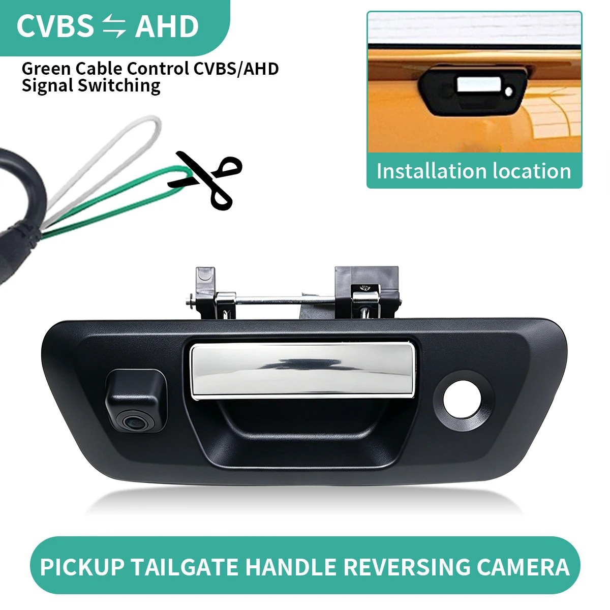 

AHD Pickup Tailgate Handle Camera For Nissan Navara 2014-2023 D23 NP300 90606-4JG0C Car Rear View Reverse Camera