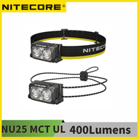 2025 NEW NITECORE NU25 MCT Dual beam USB-C rechargeable Headlamp 400Lumens Built-in 700mAh Battery Spotlight +Floodlight