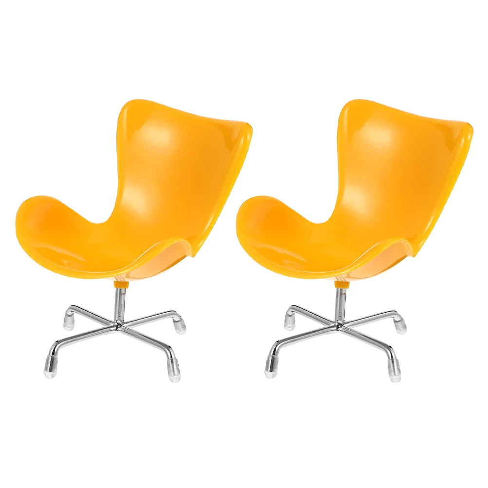 2 Pcs Lovely Hedgehog Toys Egg Chair Armchair Children’s Miniature Swivel Twerking