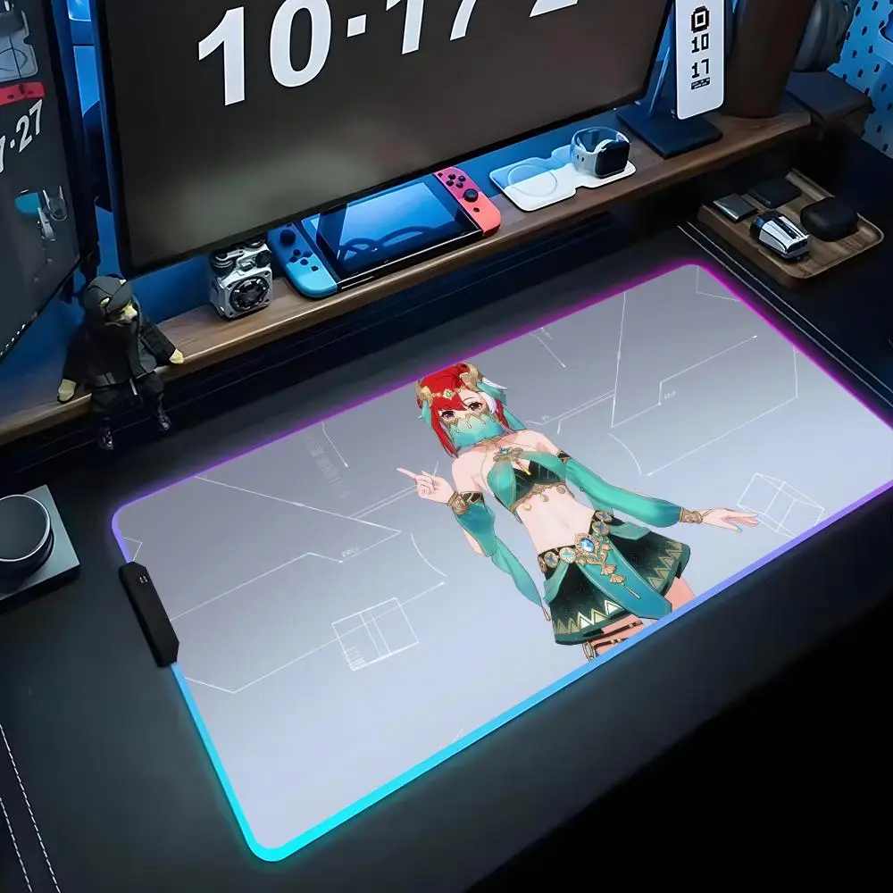 

strinova wallpaper Mouse Pad RGB Gaming Mousepad Big LED Pad PC Desk Mat Luminous Mouse Pad Large Keyboard Mats Table Rug With