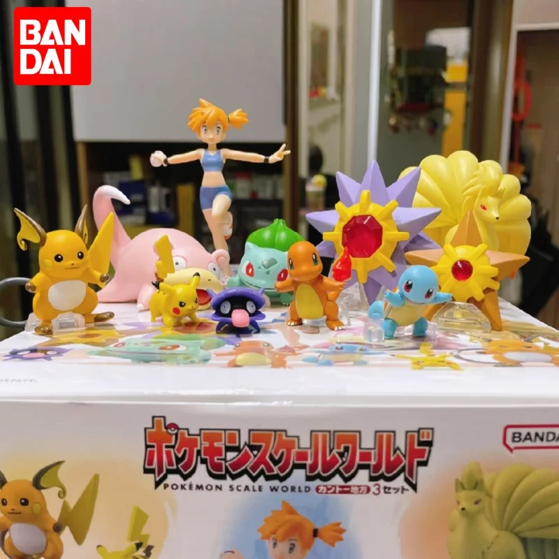 Bandai оригинальные весы World POKEMON Kanto Region RED Charmander Squirtle Bulbasaur аниме фигурки игрушки для подарка