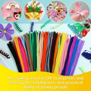 Fenrry Chenille Stem Pipe Cleaners Set, DIY Artesate Arts Dekorationen, Feste Farbe, 100pcs 10 Hauptverkaufsverzierung für Kleidung - №6