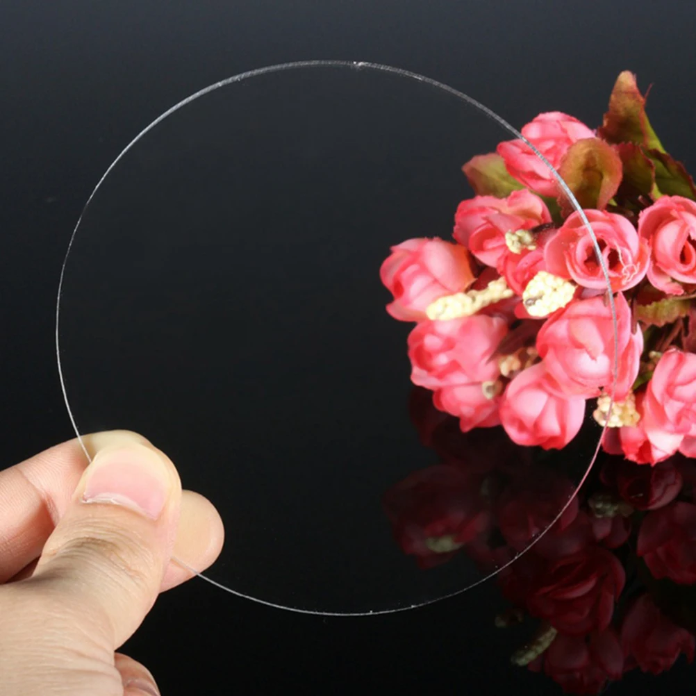 

50pcs Round Acrylic Boards Clear Reusable Transfer Plates Baking Wedding Cake Display Bakery Supplies Multifunctional