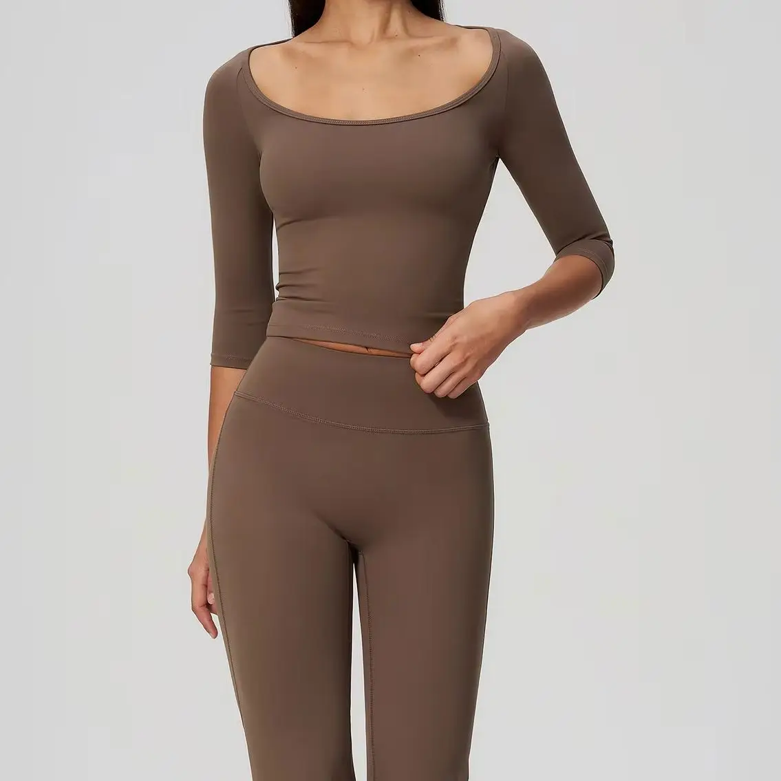 2PCS Yoga Set Fitness Set Women Gym Tracksuit Female Running Workout Long Sleeve Shirt High Waist Bell-bottoms Exercise Clothing