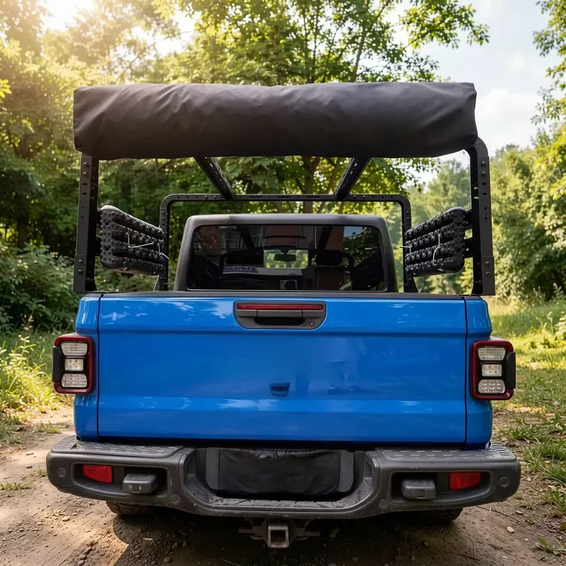 Foldable Camping Car Back Awning Tent With LED Lighting Soft Cover Waterproof 360° Camping Awning Tents 4x4 Accessories
