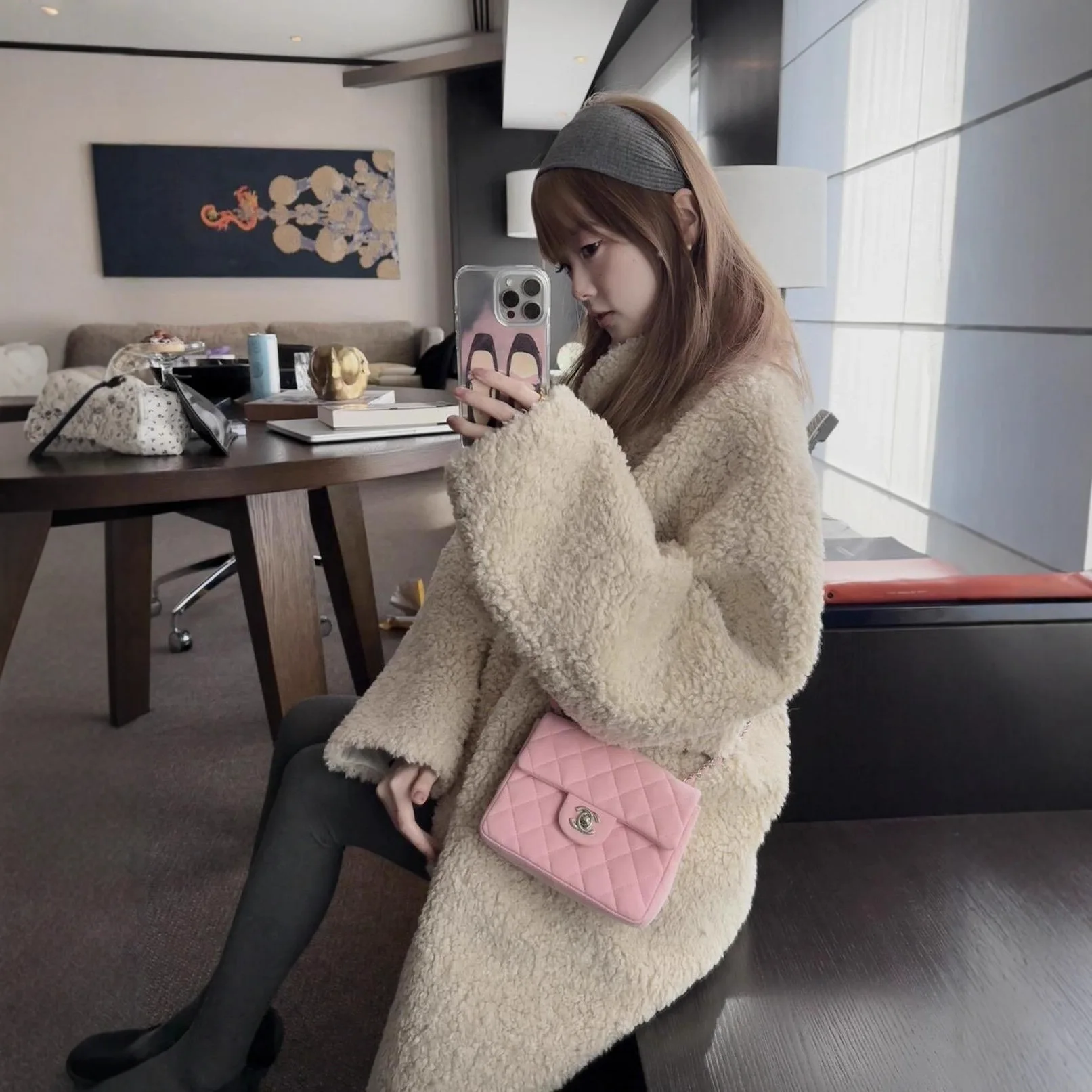 Women Faux Fur Mid Length Coats Jackets Stand Collar Coat Thick Warm Y2k Streetwear Casual Loose Jacket Elegant Outerwear 2026