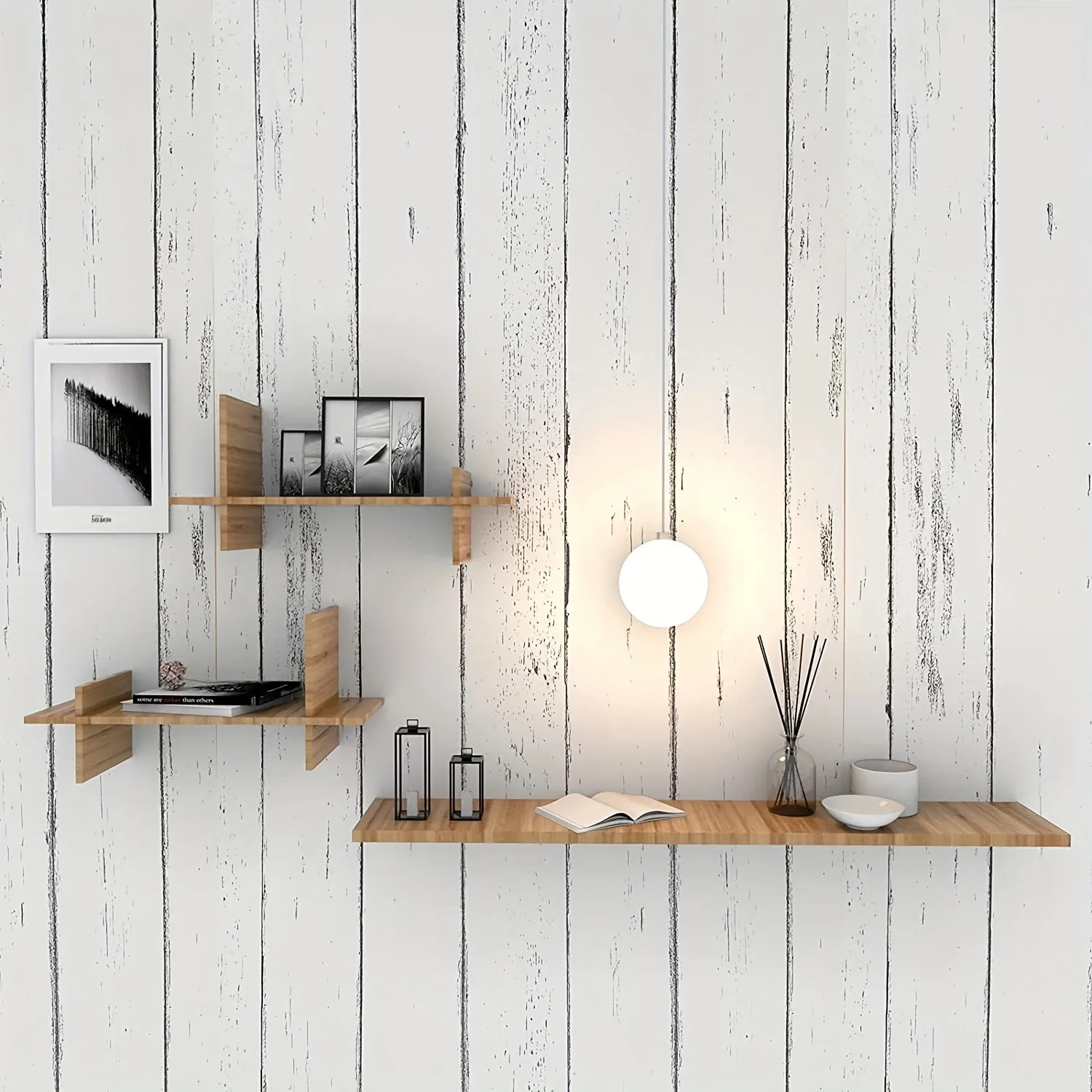 Wood Contact Paper Peel and Stick Wallpaper Vinyl Film Self Adhesive Removable Wood Grain Wall Paper for Wall Countertop Cabinet