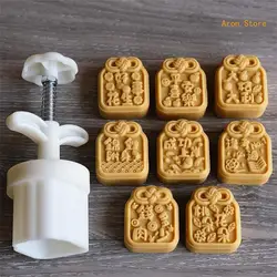 Lucky Charm Mooncake Press Mold Cookie Stamps Chinese Mid-Autumn Moon Cake Makers Decoration Tool for DIY Cookie