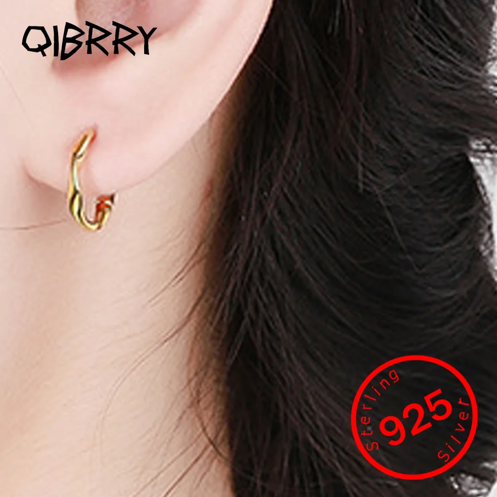 

925 Sterling Silver Earrings Cuff Piercing Wedding Jewelry Gift Zircon Geometric Earrings Hoop Earrings for Women