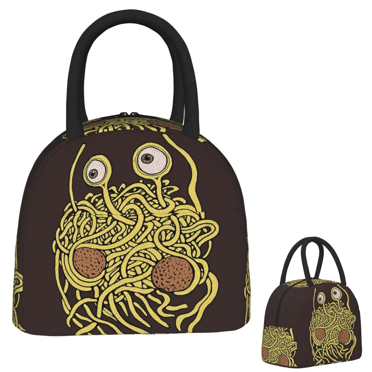 

Flying Spaghetti Monster Pastafarian Tee Insulated Lunch Bag for Women Children Leakproof Food Boxes Thermal Lunch Box Tote