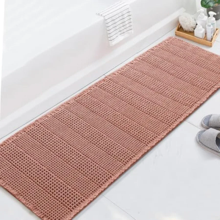 

Upgraded Waffle Runner Rug Super Absorbent Bathroom Mat Non Slip Bath Rug for Bathroom Floor Machine Washable Dry Fast