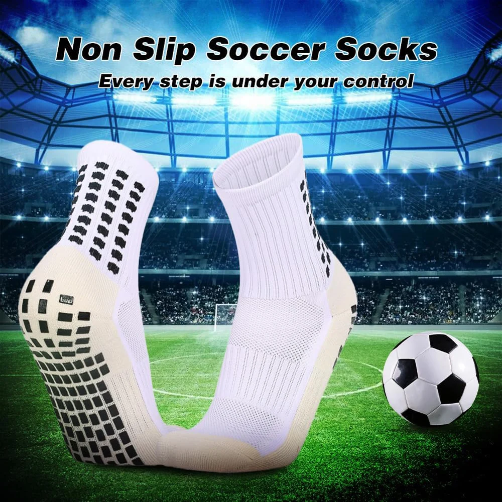 8 Pairs Non-slip Silicone Bottom Football Socks Men Women Sports Socks Breathable Soccer Baseball Socks Outdoor Yoga Sport Socks