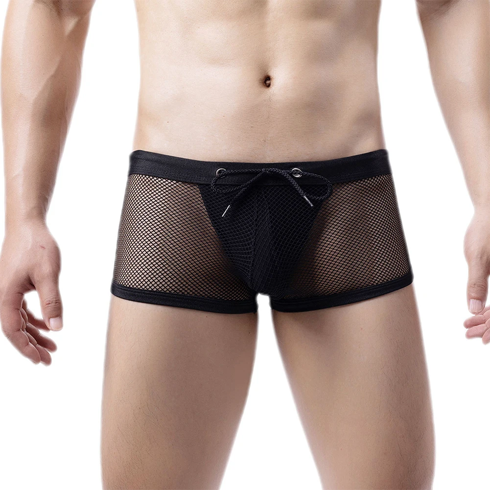 

Men Sexy Lingeries Mesh Boxer Briefs Pouch Underwear Shorts Trunks Underpants