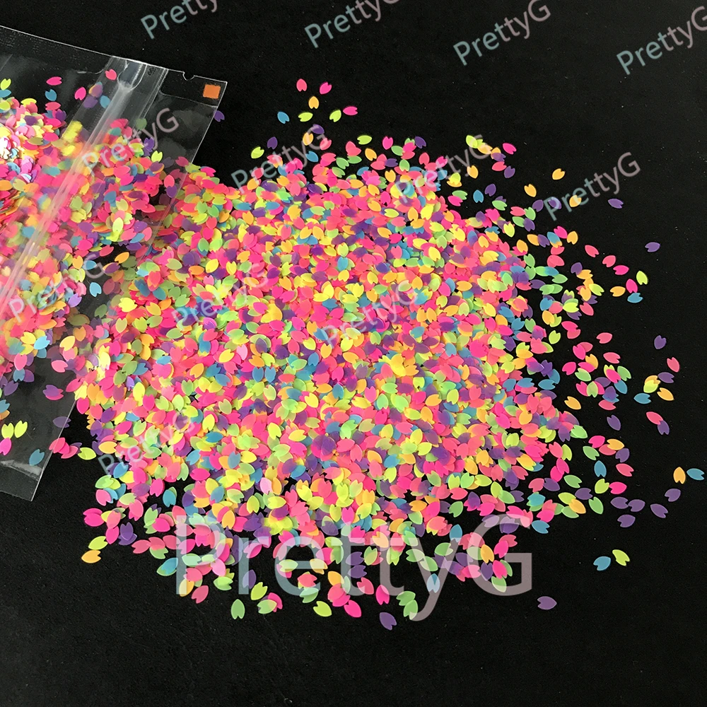 PrettyG 1박스 3D 믹스 벚꽃 꽃잎 네일 스팽글 벚꽃 글리터 플레이크 DIY 네일 아트 장식 액세서리