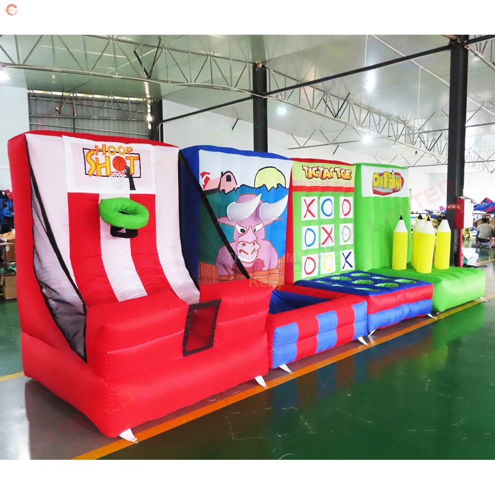 All in 1 Inflatable Carnival Game Toys Dart Balls Rings Toss Commercial Party Event Inflatable 4 in 1 Sport Games for Sale