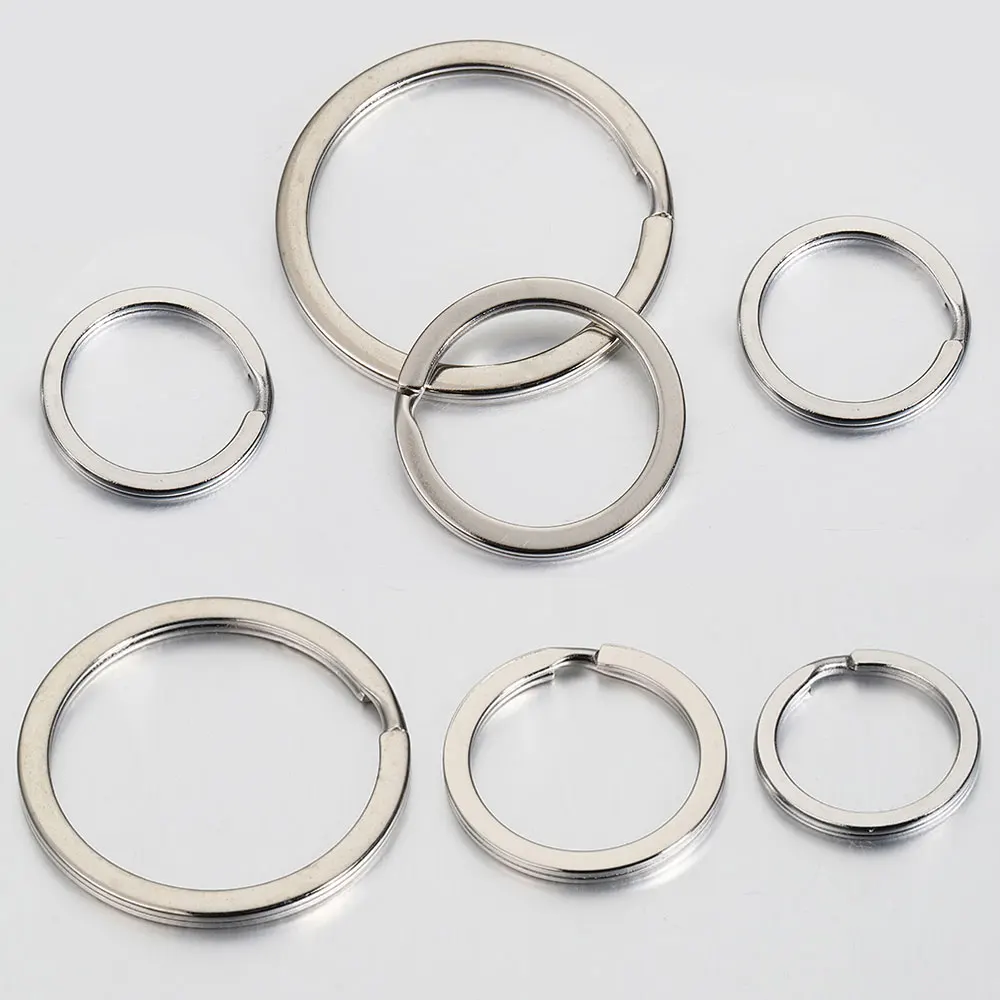 

20pcs/lot 15-40mm Stainless Steel Key Rings Round Flat Line Split Rings Keyring for Jewelry Making Keychain DIY Findings