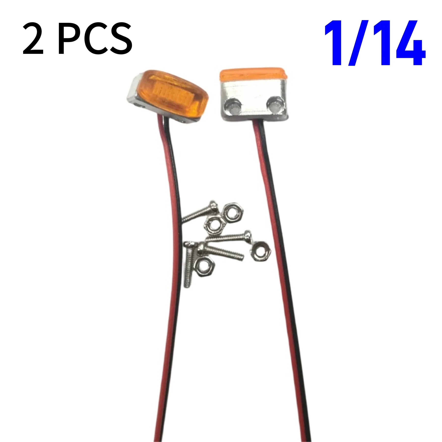 2 PCS Model Truck Crawler Metal Marker Light LED For Tamiya Scania Volvo Benz Man 1/14 RC Tractor Truck Semi-trailer DIY Parts