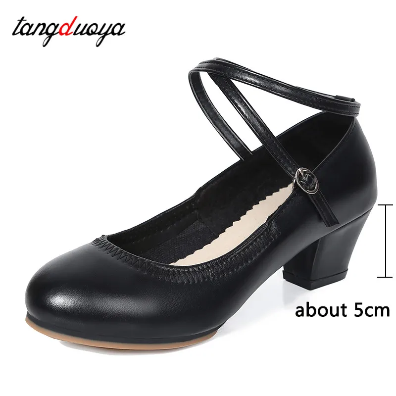 Zapatos de baile latino para mujer, zapatos de baile de salón, Salsa, tacón medio, Punta cerrada, rendimiento moderno, Tango