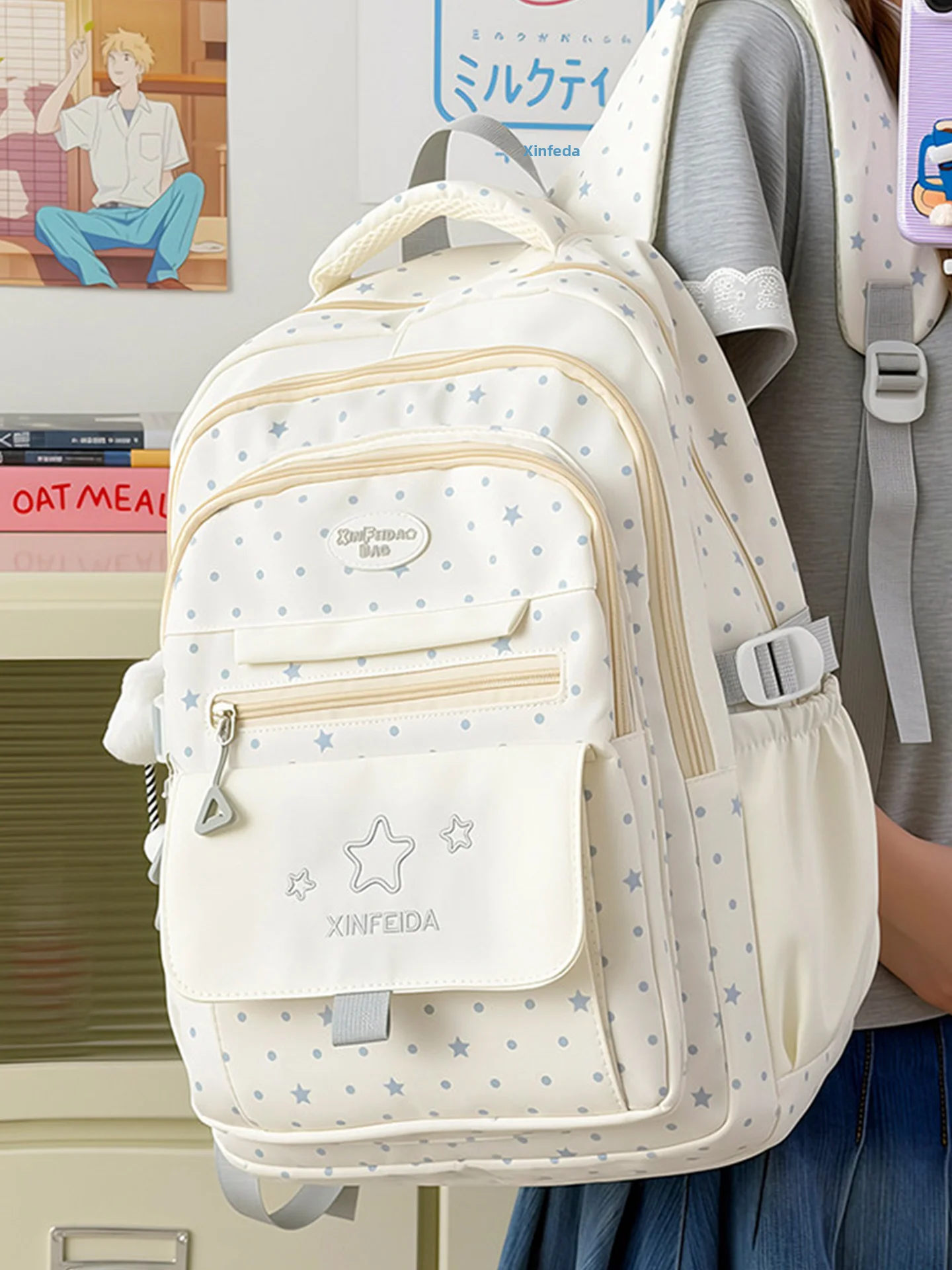 愛らしい大容量スクールバックパック女性用フレッシュスタイル高校中学生コンピュータバックパックダブルショルダーバッグ