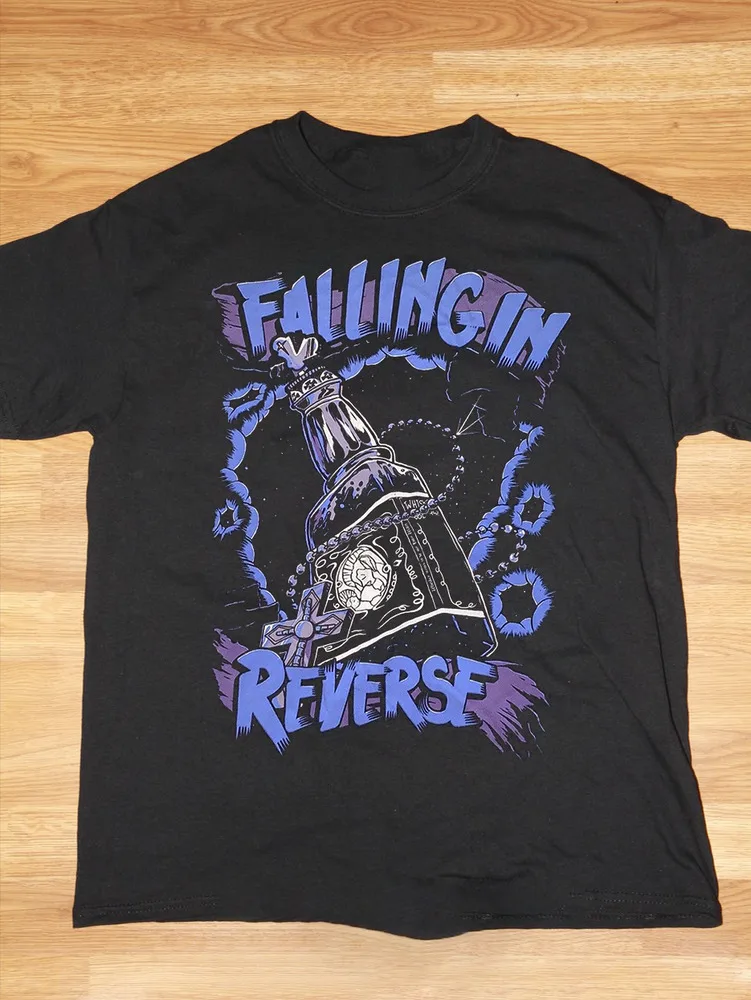 Falling In Reverse Black Graphic Short Sleeve Adult Tee Shirt    Tees Y2K tops Unisex Summer Short Sleeve