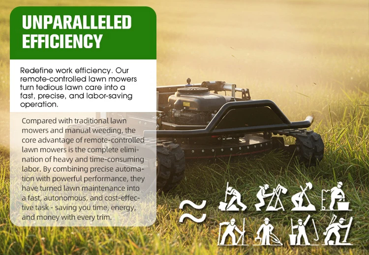 Ce Epa Euro 5 Large Tank-Style Off-Road Grass Cutter Self-Propelled Crawler Robotic Garden Lawn Mower