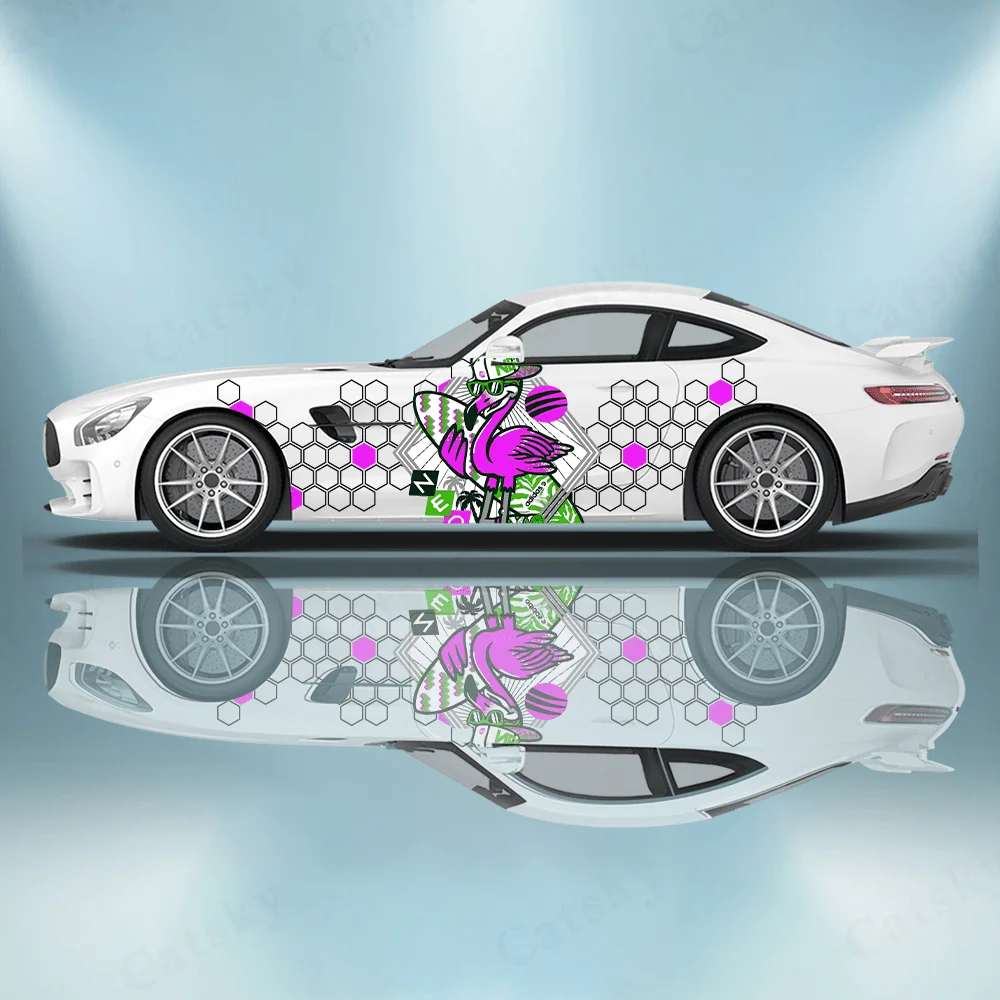 

Hold the skateboard, big goose hexagonal honeycomb sticker, full body floral decoration covering scratches, car sticker, waterpr