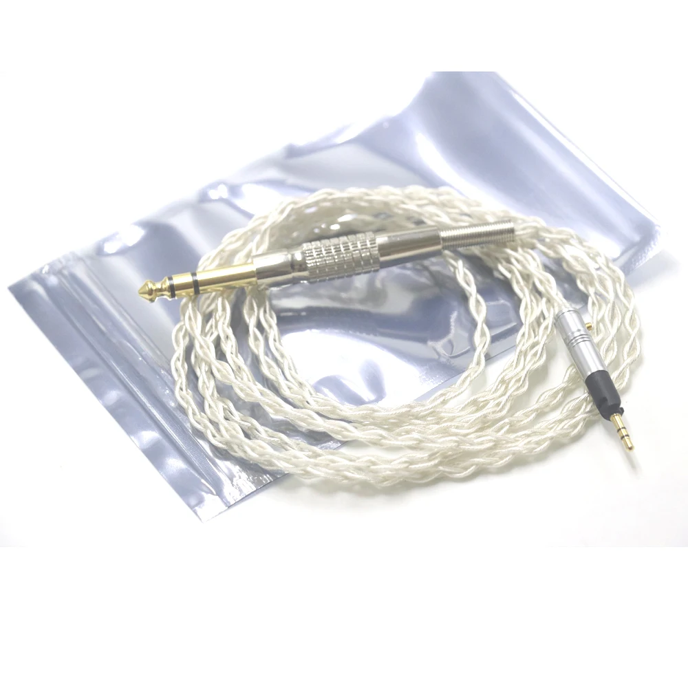 سلك كابل سماعة هالداني-الجرافين ومطلي بالفضة ، سميك رباعي النواة ، محسن ، HD558 ، HD518 ، HD598 سماعات رأس مرجعية