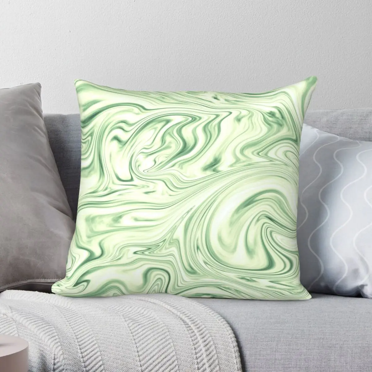 MSU Green Nyanza Liquid Pillowcase Polyester Linen Velvet Pattern Zip Decor Pillow Case Home Cushion Cover Wholesale 18