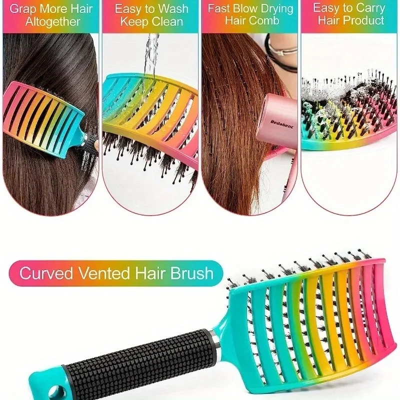 Large Curved Detangling Hair Brush with Scalp Massage