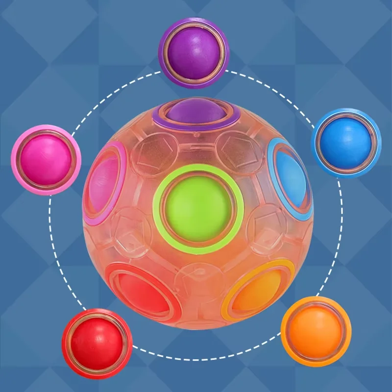 1Pcs Magic Cube Rainbow Puzzle Ball Fun Speed Toys Ball Night Light Ball Children's and Adult Stress Relief Educational Toys