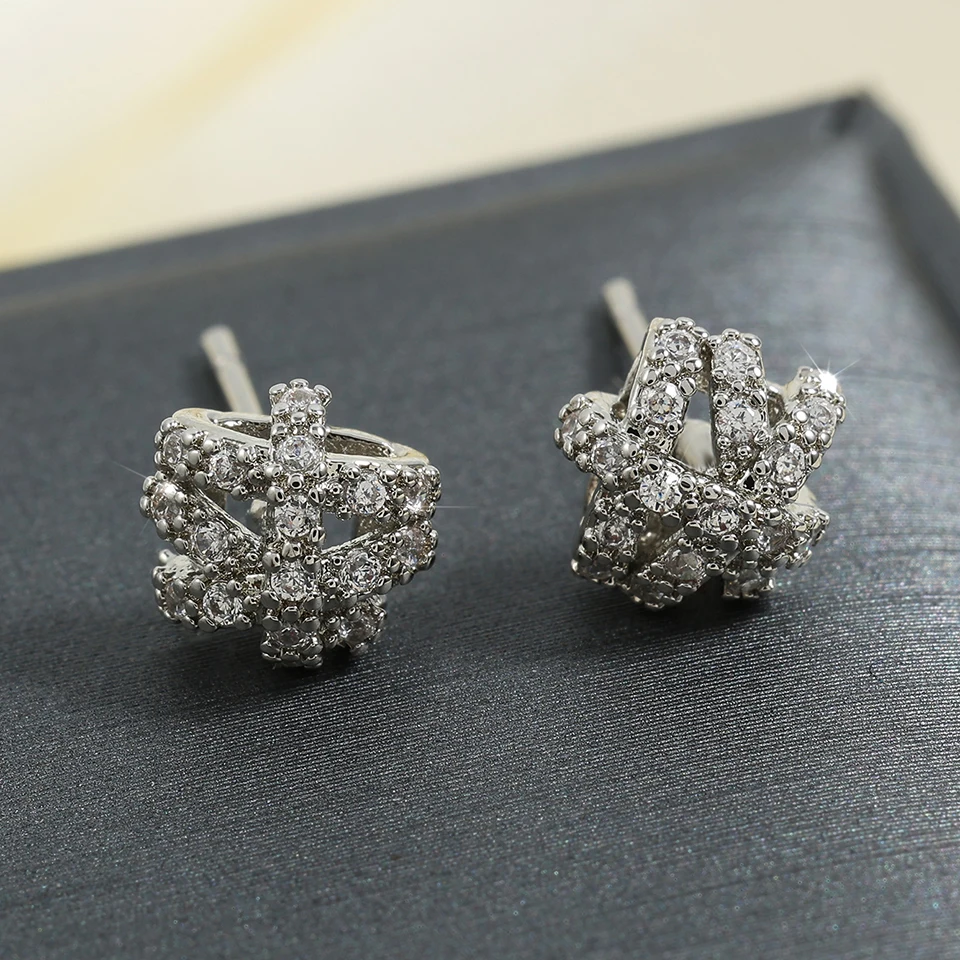 ZAKOL Simple Star Zircon CZ Stud Earrings for Women Girls Shiny Cubic Zirconia Crystal  Minimalist Earring Jewelry Gift