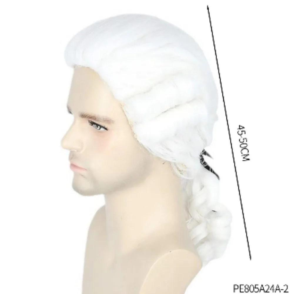 Halloween costume accessories judge lawyer cos role full headgear gold black grey white wig